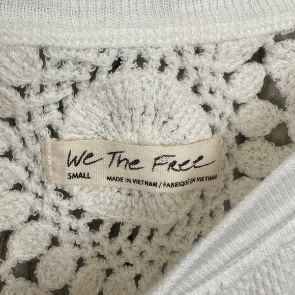 Free People We the Free, Long Sleeve, White Thermal Lace top, NWOT, Small - Picture 5 of 6